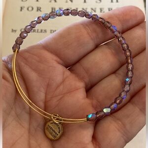 Alex and ani AMETHYST PURPLE ROCK CANDY BEADED Russian goldtone BRACELET